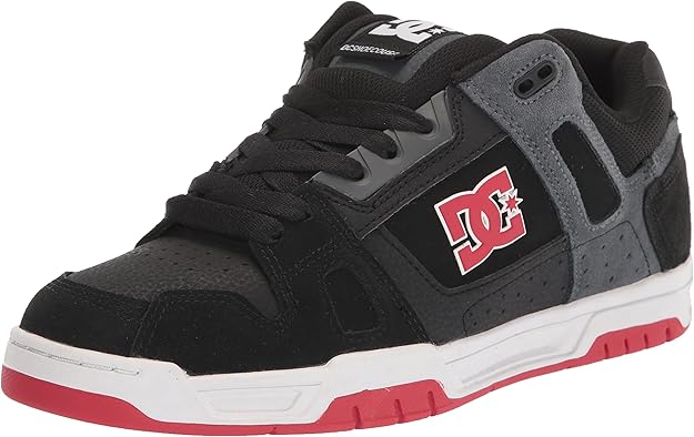DC Shoes Men's Stag Shoes - Black Red Gray (XKRS)