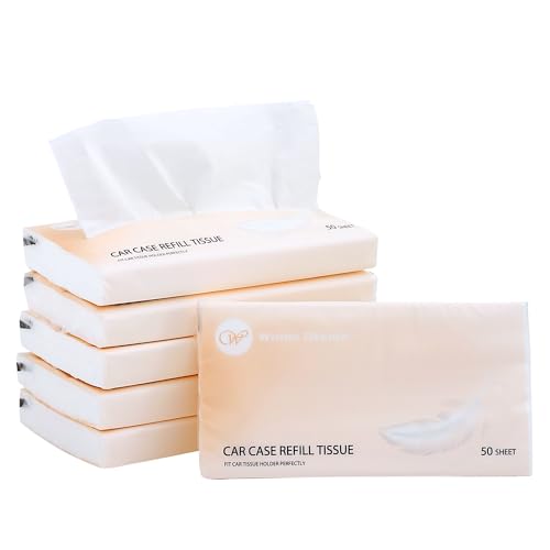 Car Tissue Refills 300 Sheets Facial Tissues Refills for Car Visor Tissue Holder, Travel Tissue Tubes Box Container Perfect Fit for Car Tissues Cylinder