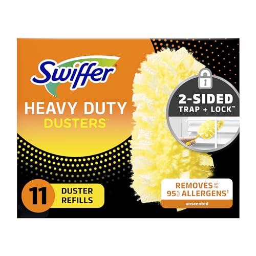 Swiffer Dusters Heavy Duty Multi-Surface Duster Refills for Cleaning, Unscented, (11 Count)