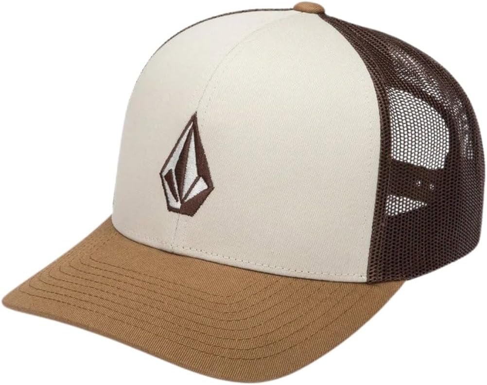 Volcom Men's Full Stone Cheese Trucker Hat - Pale Khaki, Adjustable Snapback