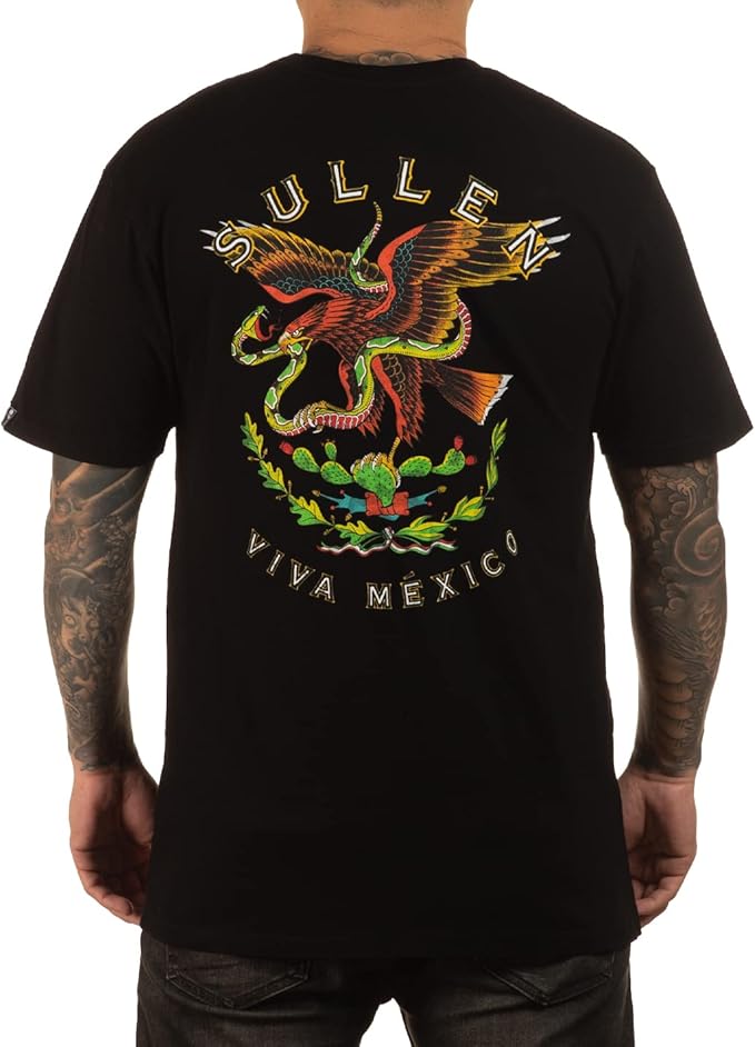 Sullen Men's Premium Viva Mexico Cinco De Mayo Jet Black Short Sleeve T Shirt (JTBK)