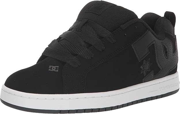 DC Men's Court Graffik Shoes - Black Black White (BLW)