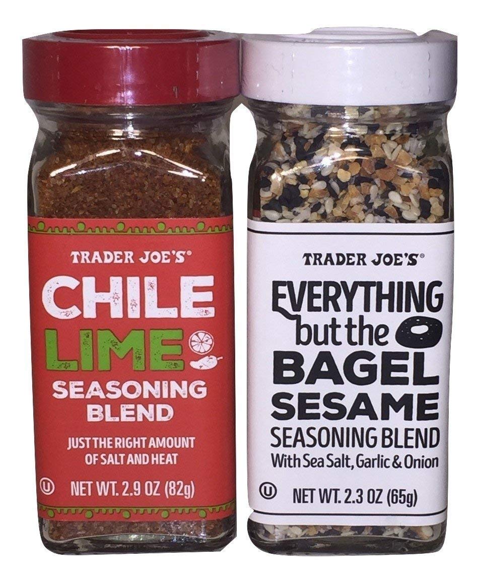 Trader Joe's Seasonings Bundle - Bagel Sesame and Chile Lime Seasoning Blends (1 each)