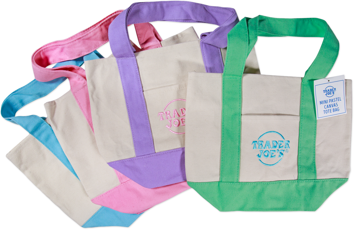 Trader Joe’s 2026 Mini Pastel Canvas Tote Bag (Set of 4)