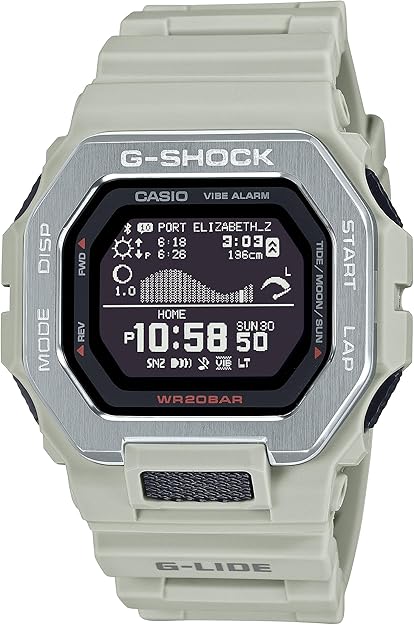 Casio G-Shock G-Lide Gray Sand Digital Surf Watch GBX-100-8, Grey