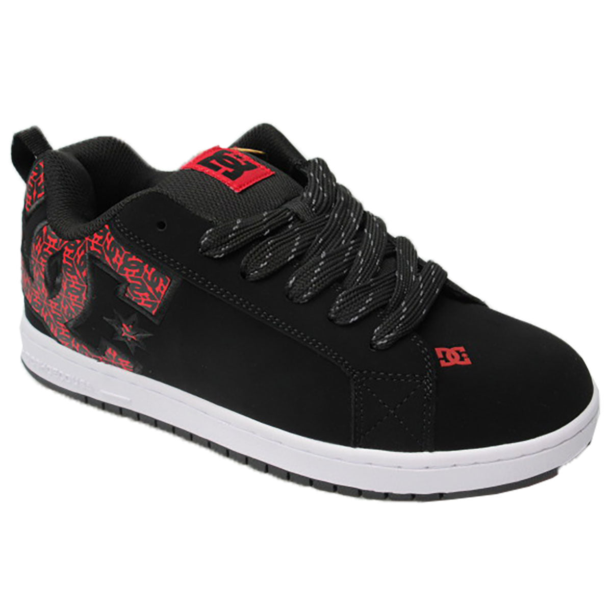 DC Shoes Men's Court Graffik Black/White/Red Low Top Sneaker Shoes (BW5)