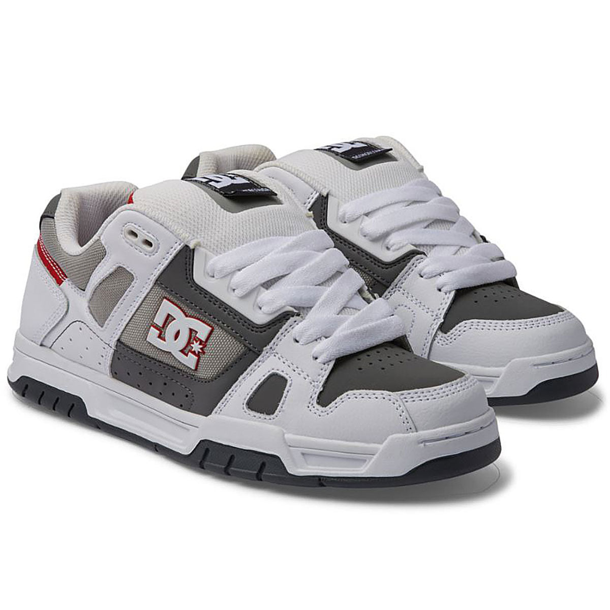 DC Shoes Men's Stag White/Grey/Grey Low Top Sneaker Shoes (XWSS)