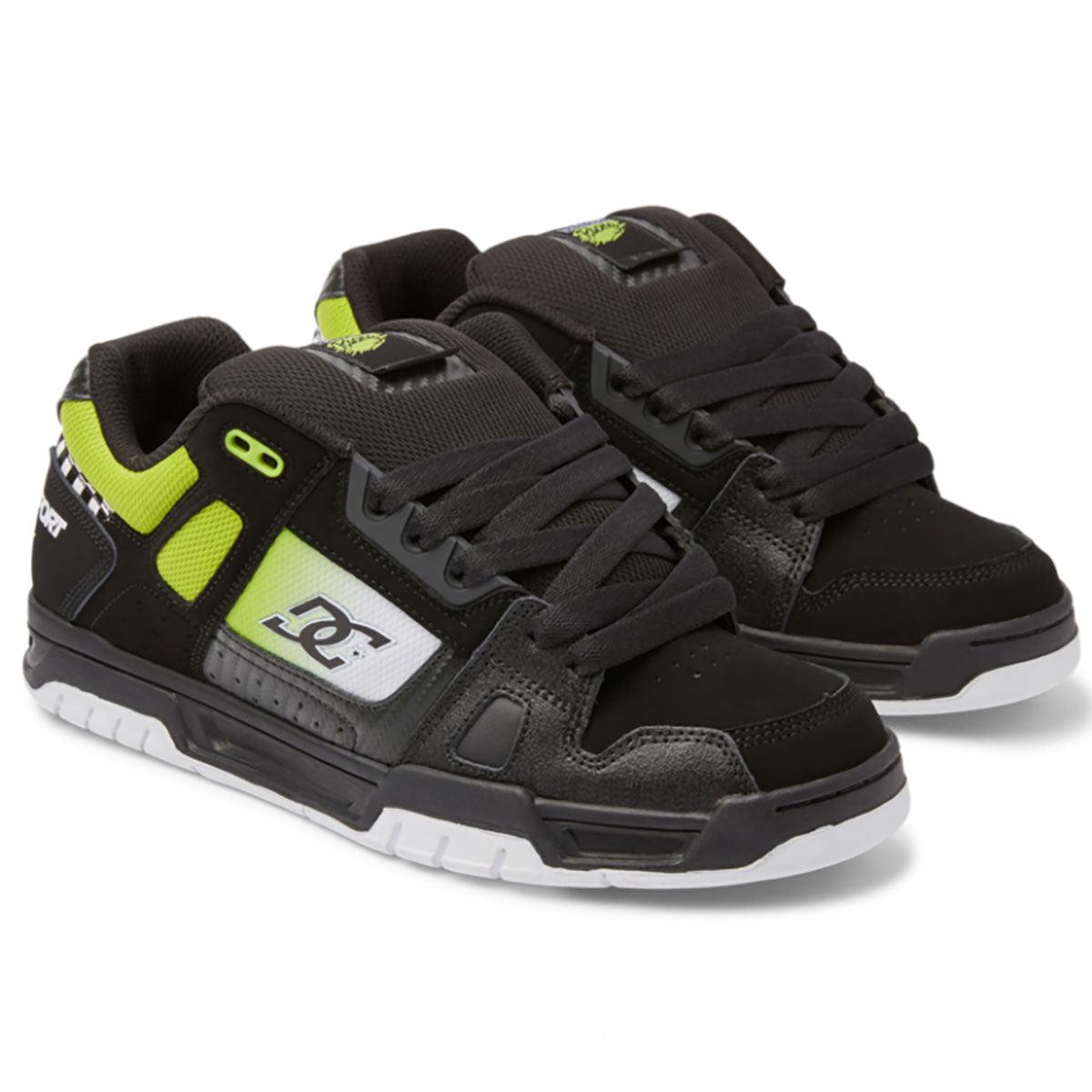 DC Shoes Men's Stag Se Black/Green/White Low Top Sneaker Shoes (XKGW)