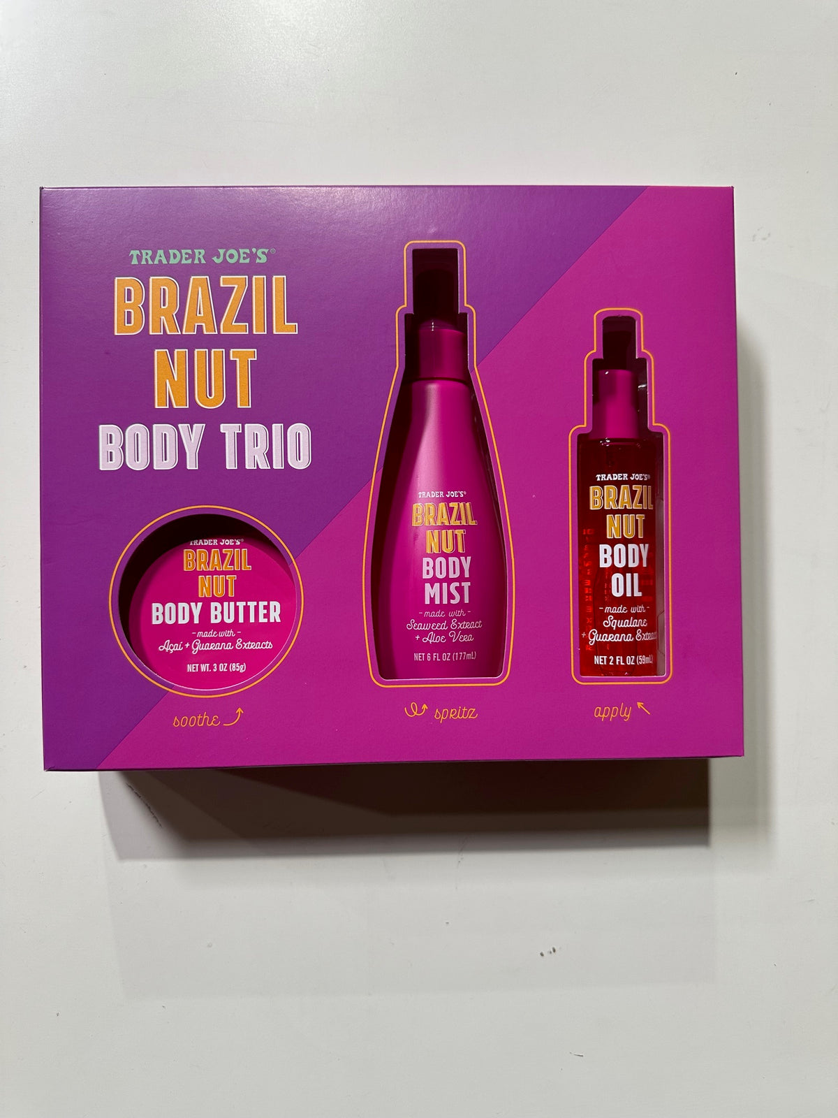 Trader Joe's Brazil Nut Body Trio Gift Set – Seasonal Limited Edition Skincare Set