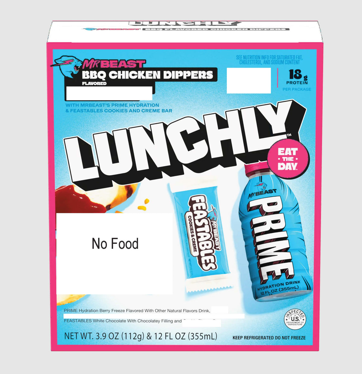 Prime Hydration Mr Beast 12 Oz Mini Drink Bottle & Lunchly box Feastables chocolate bar.