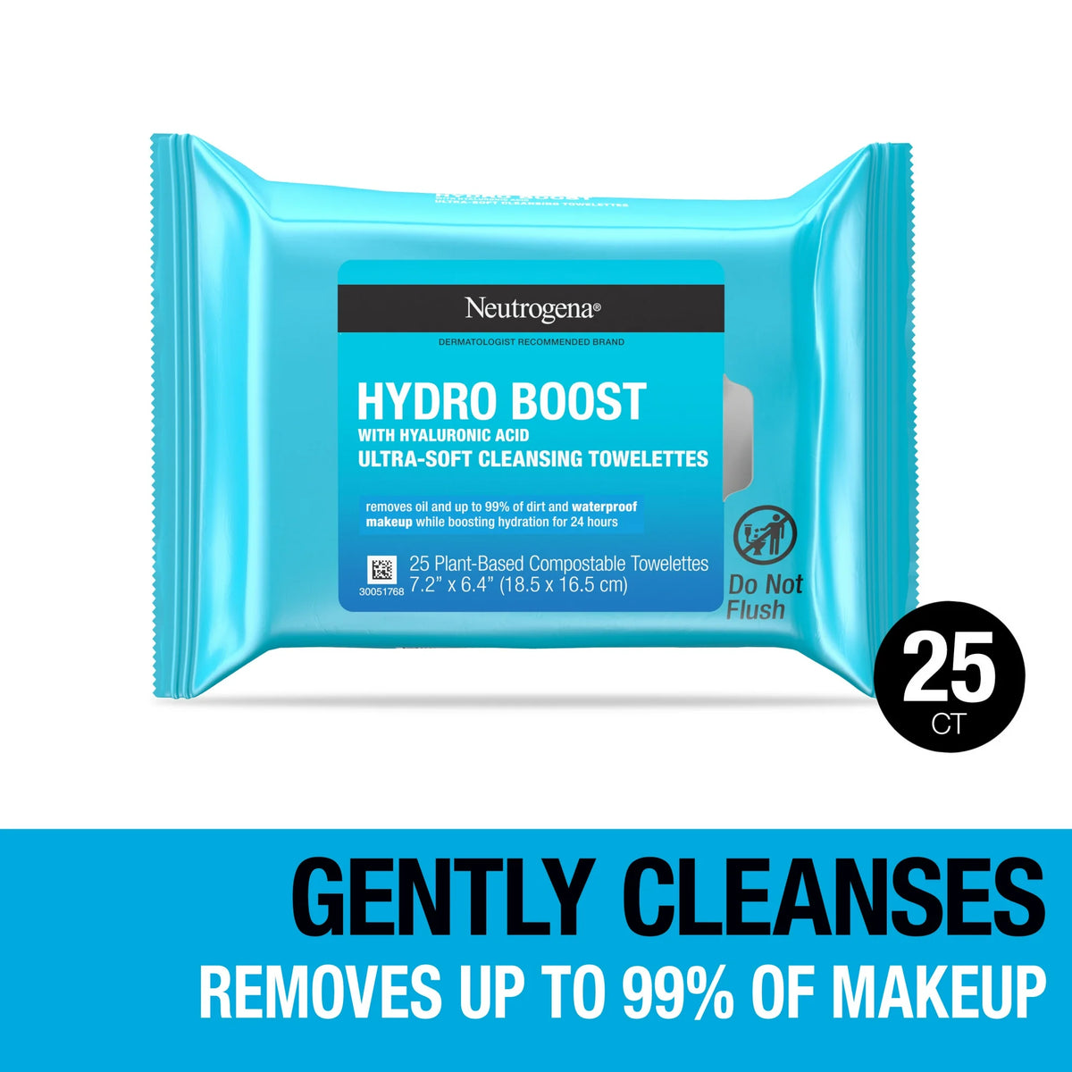 Neutrogena Hydro Boost Makeup Remover Wipes & Face Cleansing Towelettes, (25 per Count)