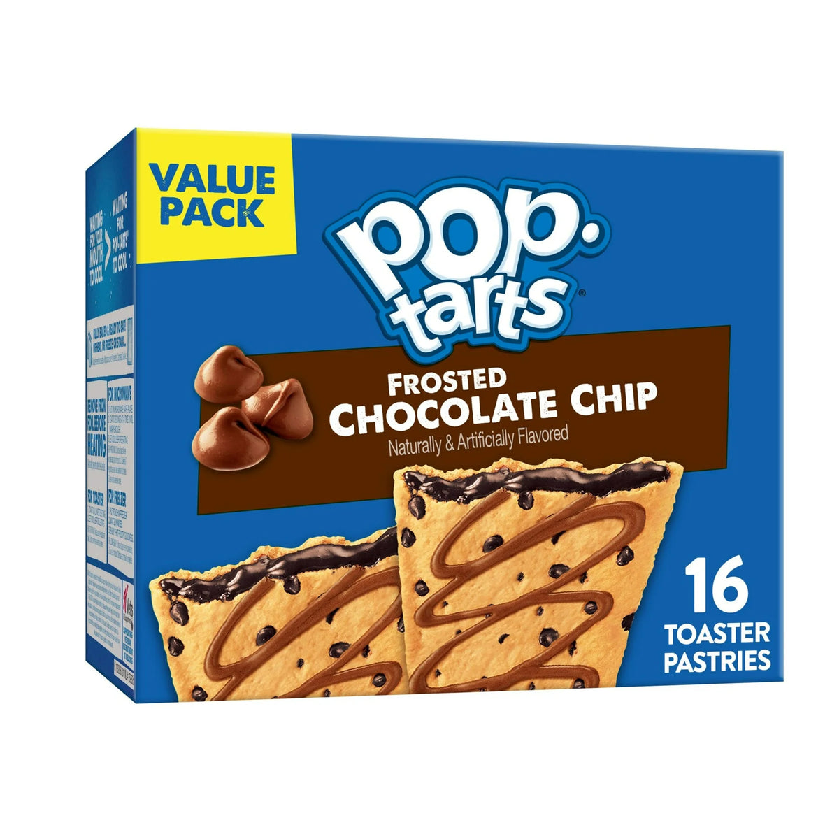Pop-Tarts Chocolate Chip Drizzle Toaster Pastries, Shelf-Stable, Ready-to-Eat, Instant, 16 Count Box