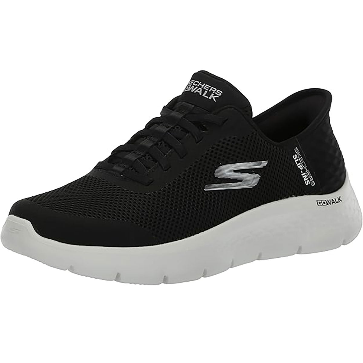 Skechers Women's Slip-ins GO WALK Flex Grand Entry Low Top Sneaker Shoes Black/White (BKW)