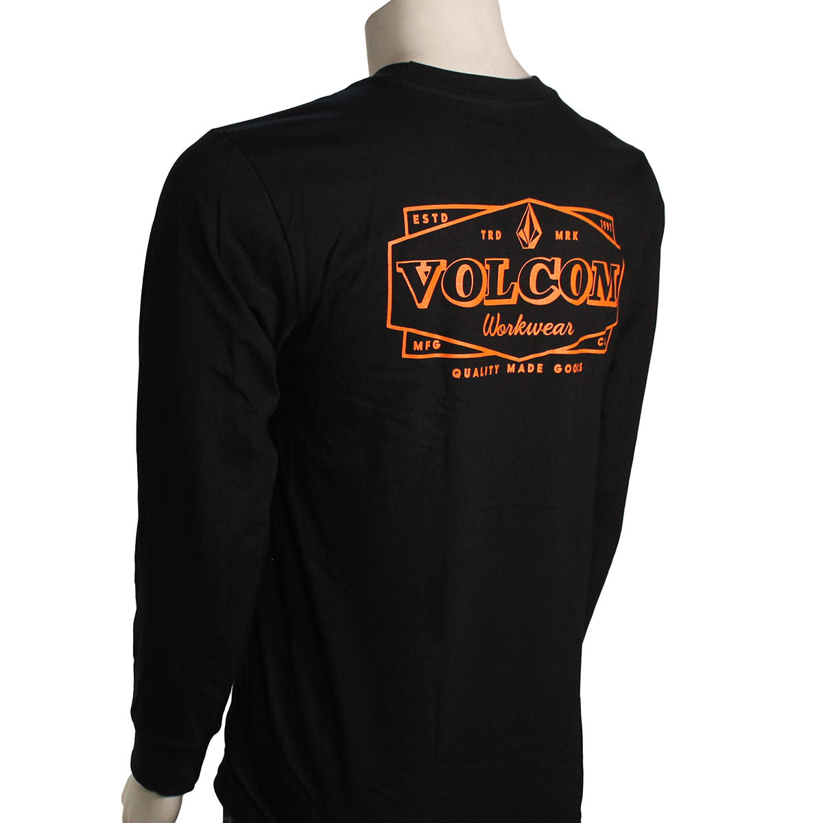 Volcom Men's Workwear Union Black Long Sleeve T Shirt (BLK)