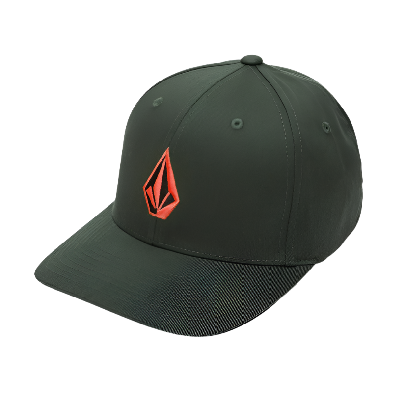 Volcom Men's Full Stone Dark Forest Green Flexfit Hat (DKF)