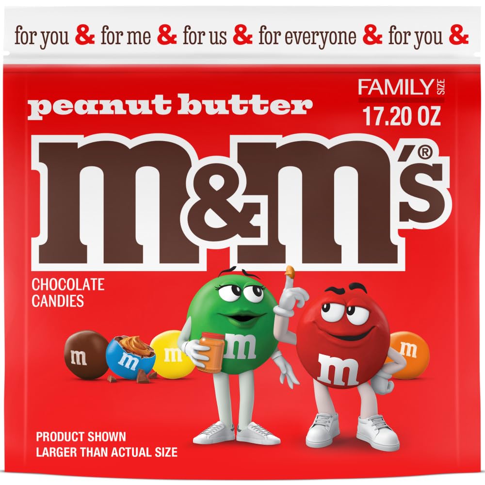 M&M's Peanut Butter Milk Chocolate Candy Family Size 17.20 oz