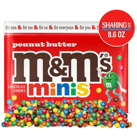 M&M's Minis Peanut Butter Milk Chocolate Candy, Sharing Size - 8.6 Oz