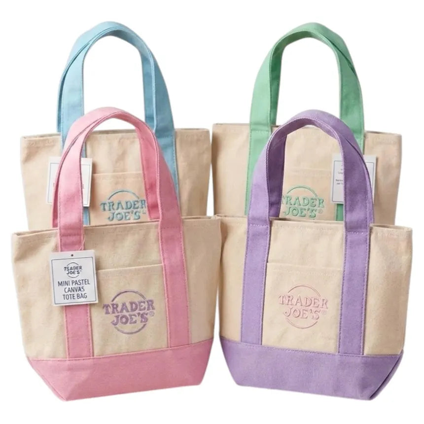 Trader Joe’s 2026 Mini Pastel Canvas Tote Bag (Select 1 of 4)
